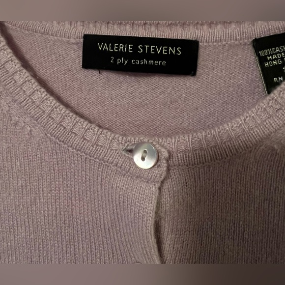Valerie Stevens Two Ply 100% lilac Cashmere Size S - Picture 3 of 6